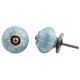 Turquoise White Heart Dot Ceramic Knob